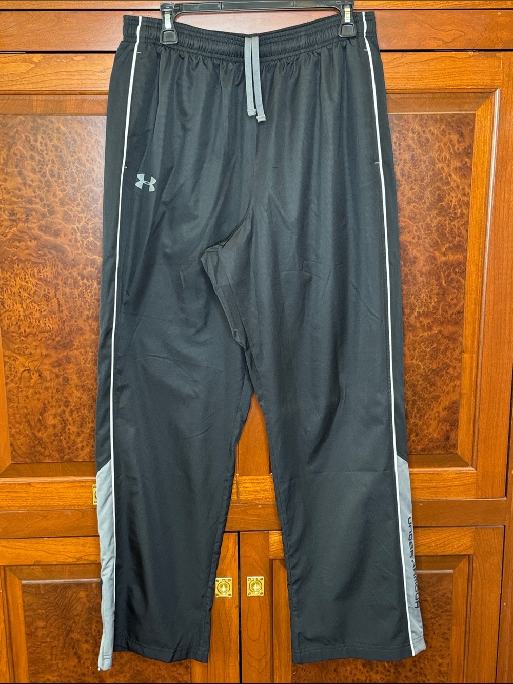 Under Armour Black Track Joggers with Gray Side Panels
